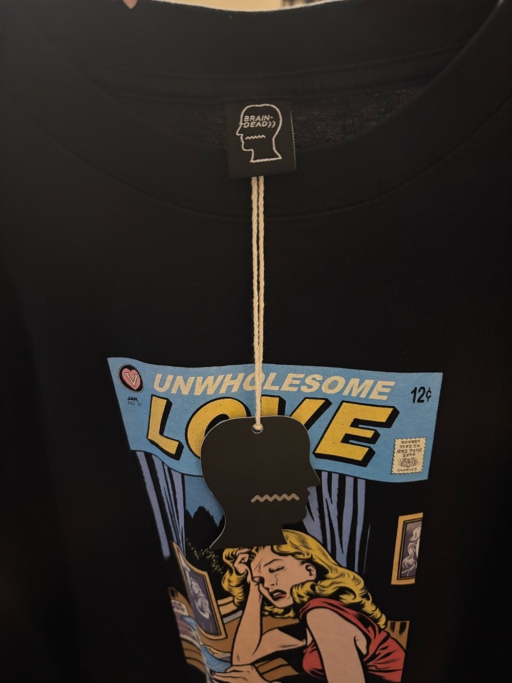 Brain Dead Black Tee with Yellow & Blue Pop-Art Print - Picture 3 of 4